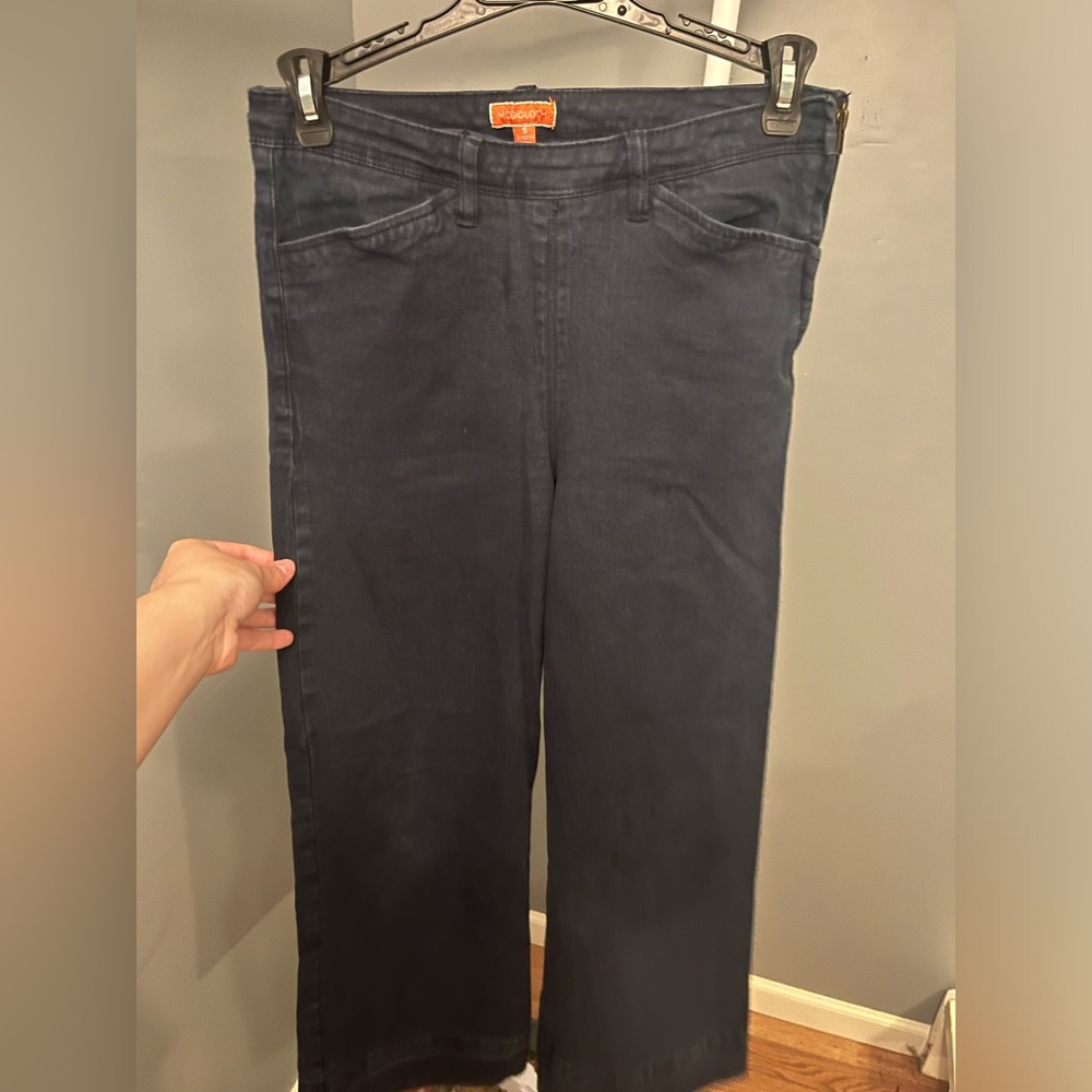 Navy blue cargo pants with side zipper, women’s S